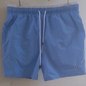 Bugatchi Azure and White Swim Shorts